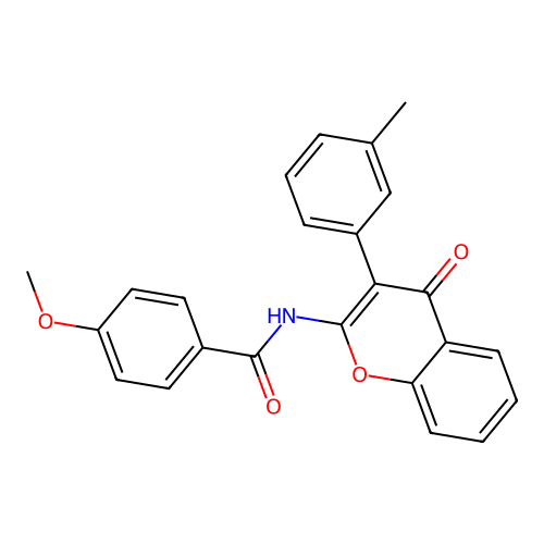 4-methoxy-N-[3-(3-methylphenyl)-4-oxo-4H-chromen-2-yl]benzamide structure