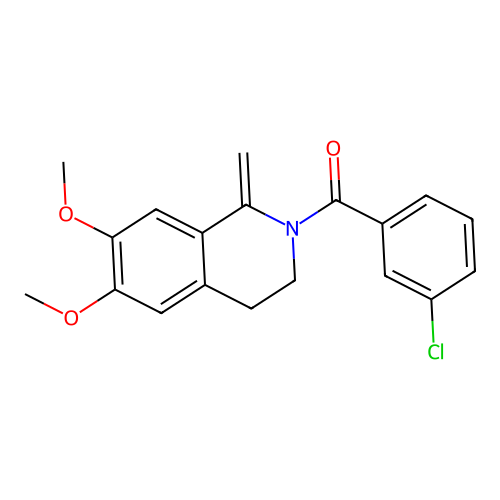 (3-chlorophenyl)(6,7-dimethoxy-1-methylene-3,4-dihydroisoquinolin-2(1H)-yl)methanone structure