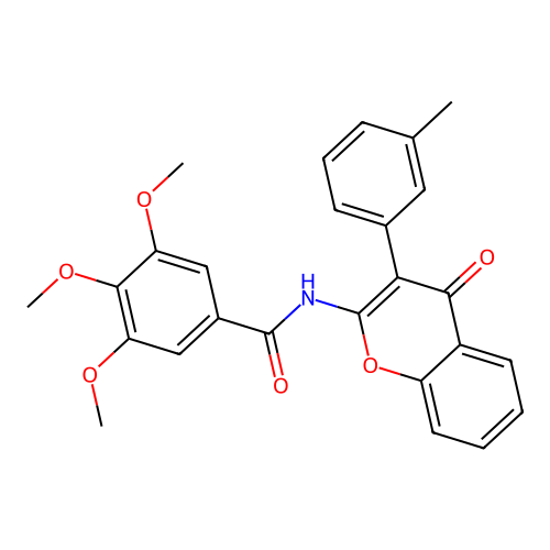 3,4,5-trimethoxy-N-[3-(3-methylphenyl)-4-oxo-4H-chromen-2-yl]benzamide structure