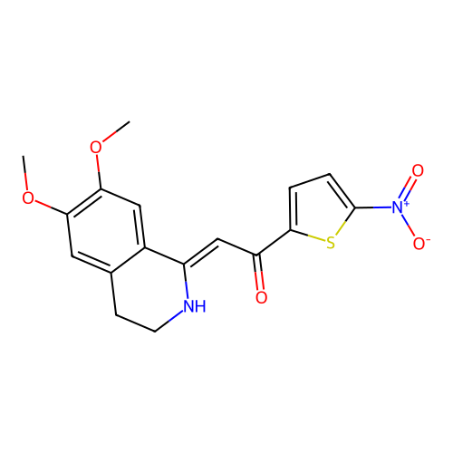 2-(6,7-dimethoxy-3,4-dihydro-2H-isoquinolin-1-ylidene)-1-(5-nitrothiophen-2-yl)ethanone structure