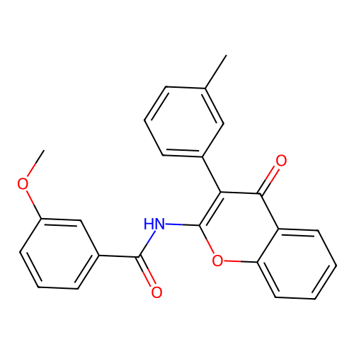 3-methoxy-N-[3-(3-methylphenyl)-4-oxo-4H-chromen-2-yl]benzamide structure