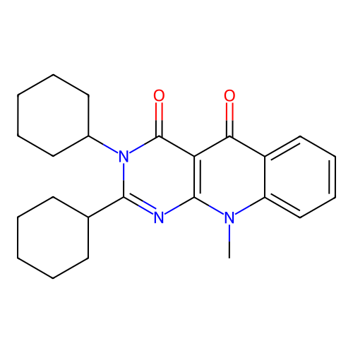 2,3-dicyclohexyl-10-methylpyrimido[4,5-b]quinoline-4,5(3H,10H)-dione structure