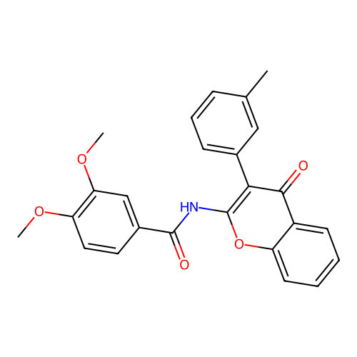 3,4-dimethoxy-N-[3-(3-methylphenyl)-4-oxo-4H-chromen-2-yl]benzamide structure