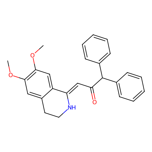 (3Z)-3-(6,7-dimethoxy-3,4-dihydro-2H-isoquinolin-1-ylidene)-1,1-diphenylpropan-2-one structure