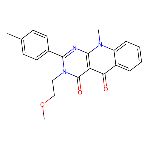 3-(2-Methoxy-ethyl)-10-methyl-2-p-tolyl-3H,10H-pyrimido[4,5-b]quinoline-4,5-dione structure
