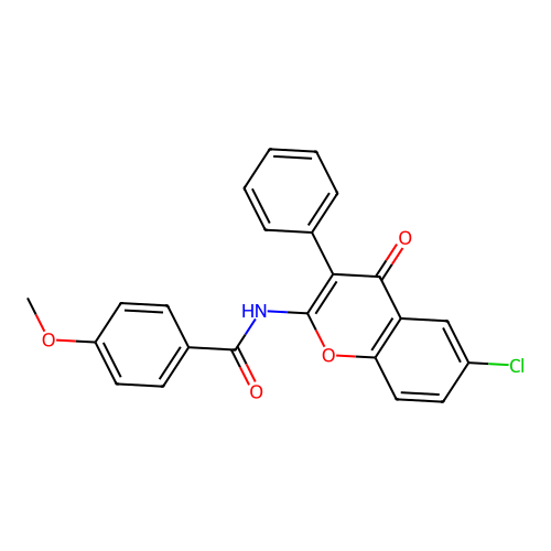 N-(6-chloro-4-oxo-3-phenyl-4H-chromen-2-yl)-4-methoxybenzamide structure