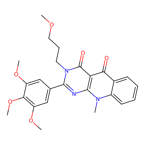 3-(3-methoxypropyl)-10-methyl-2-(3,4,5-trimethoxyphenyl)pyrimido[4,5-b]quinoline-4,5(3H,10H)-dione structure