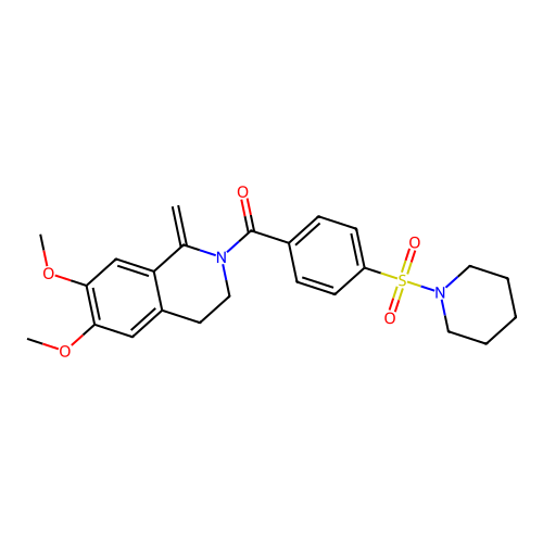 (6,7-dimethoxy-1-methylene-3,4-dihydroisoquinolin-2(1H)-yl)(4-(piperidin-1-ylsulfonyl)phenyl)methanone structure