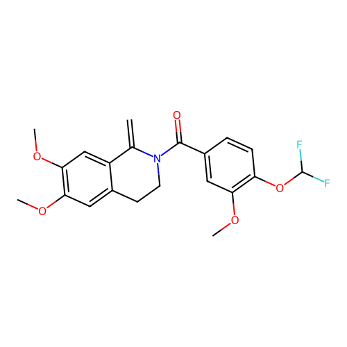 (4-(difluoromethoxy)-3-methoxyphenyl)(6,7-dimethoxy-1-methylene-3,4-dihydroisoquinolin-2(1H)-yl)methanone structure