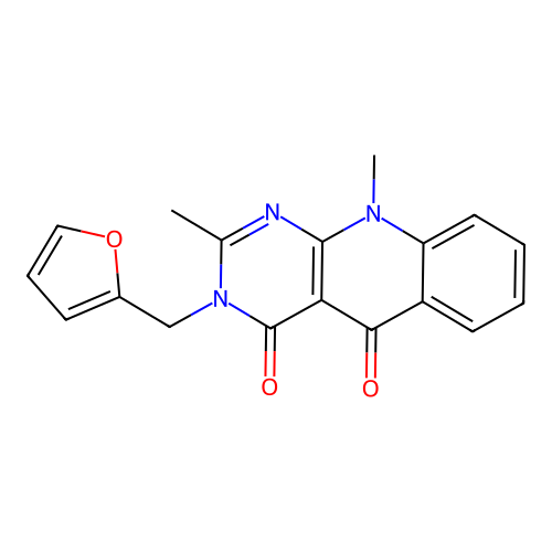 3-(furan-2-ylmethyl)-2,10-dimethylpyrimido[4,5-b]quinoline-4,5(3H,10H)-dione structure