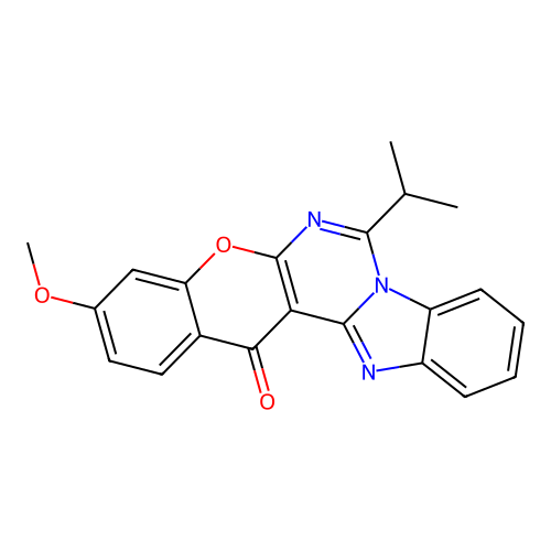 3-methoxy-7-(propan-2-yl)-14H-chromeno[2',3':4,5]pyrimido[1,6-a]benzimidazol-14-one structure