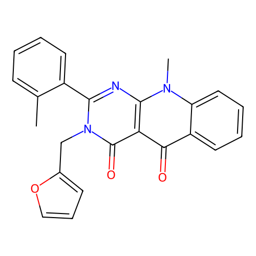 3-Furan-2-ylmethyl-10-methyl-2-o-tolyl-3H,10H-pyrimido[4,5-b]quinoline-4,5-dione structure