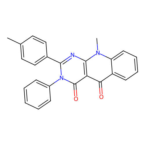 10-Methyl-3-phenyl-2-p-tolyl-3H,10H-pyrimido[4,5-b]quinoline-4,5-dione structure