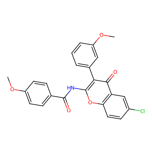 N-(6-chloro-3-(3-methoxyphenyl)-4-oxo-4H-chromen-2-yl)-4-methoxybenzamide structure