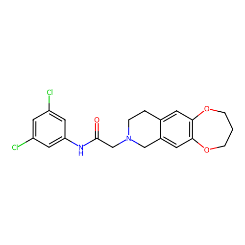N-(3,5-dichlorophenyl)-2-(3,4,9,10-tetrahydro-2H-[1,4]dioxepino[2,3-g]isoquinolin-8(7H)-yl)acetamide structure