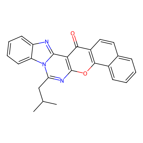 9-isobutyl-16H-benzo[4,5]imidazo[1,2-c]benzo[7,8]chromeno[3,2-e]pyrimidin-16-one structure