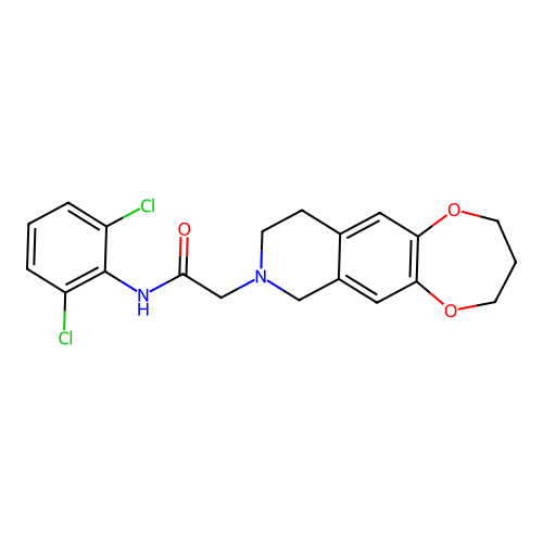 N-(2,6-dichlorophenyl)-2-(3,4,9,10-tetrahydro-2H-[1,4]dioxepino[2,3-g]isoquinolin-8(7H)-yl)acetamide structure