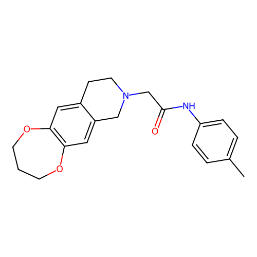 2-(2,3,4,7,9,10-hexahydro-[1,4]dioxepino[2,3-g]isoquinolin-8-yl)-N-(4-methylphenyl)acetamide structure