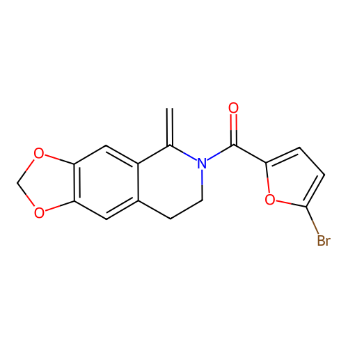 (5-bromofuran-2-yl)(5-methylene-7,8-dihydro-[1,3]dioxolo[4,5-g]isoquinolin-6(5H)-yl)methanone structure