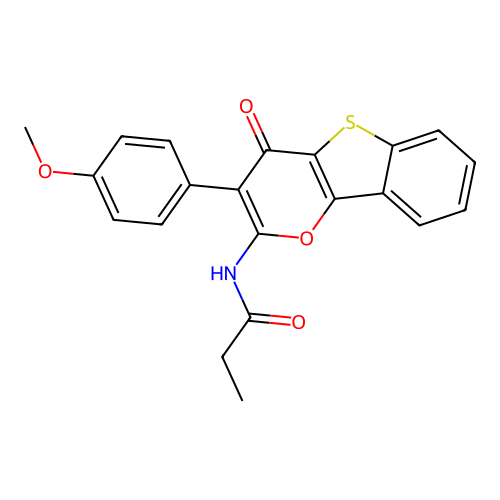 N-[3-(4-methoxyphenyl)-4-oxo-[1]benzothiolo[3,2-b]pyran-2-yl]propanamide structure
