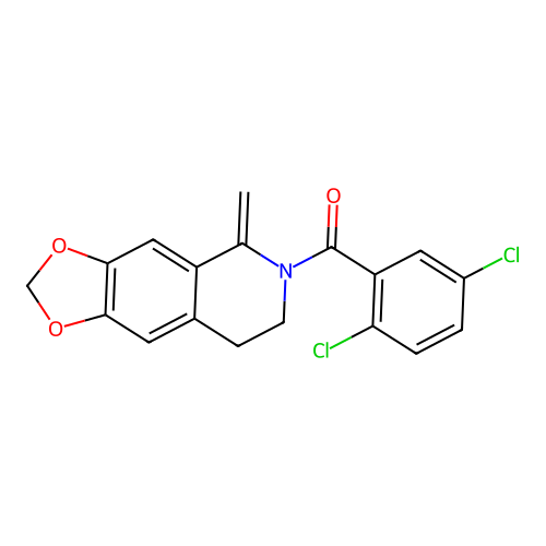(2,5-dichlorophenyl)(5-methylene-7,8-dihydro-[1,3]dioxolo[4,5-g]isoquinolin-6(5H)-yl)methanone structure