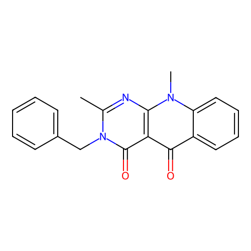 3-benzyl-2,10-dimethylpyrimido[4,5-b]quinoline-4,5(3H,10H)-dione structure
