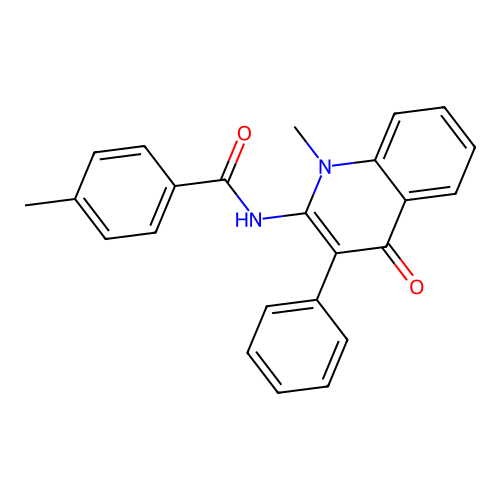 4-methyl-N-(1-methyl-4-oxo-3-phenyl-1,4-dihydroquinolin-2-yl)benzamide structure