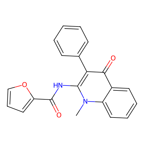 N-(1-methyl-4-oxo-3-phenyl-1,4-dihydroquinolin-2-yl)furan-2-carboxamide structure