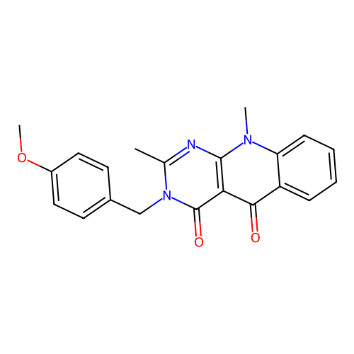 3-(4-methoxybenzyl)-2,10-dimethylpyrimido[4,5-b]quinoline-4,5(3H,10H)-dione structure