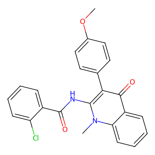 2-chloro-N-[3-(4-methoxyphenyl)-1-methyl-4-oxoquinolin-2-yl]benzamide structure