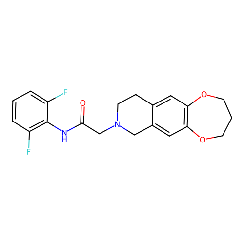 N-(2,6-difluorophenyl)-2-(3,4,9,10-tetrahydro-2H-[1,4]dioxepino[2,3-g]isoquinolin-8(7H)-yl)acetamide structure