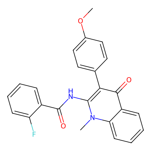 2-fluoro-N-[3-(4-methoxyphenyl)-1-methyl-4-oxo-quinolin-2-yl]benzamide structure