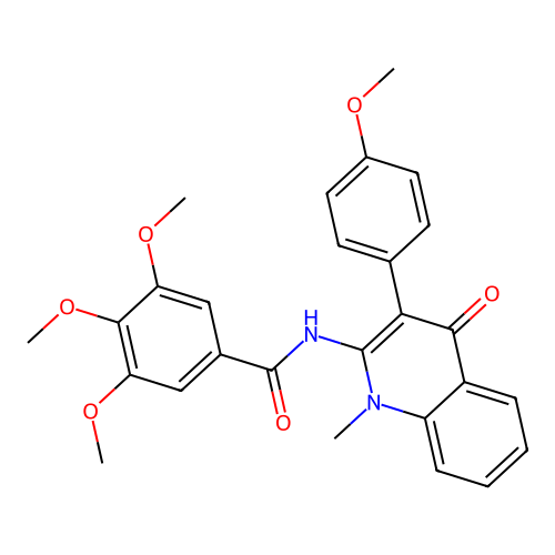 3,4,5-trimethoxy-N-[3-(4-methoxyphenyl)-1-methyl-4-oxoquinolin-2-yl]benzamide structure