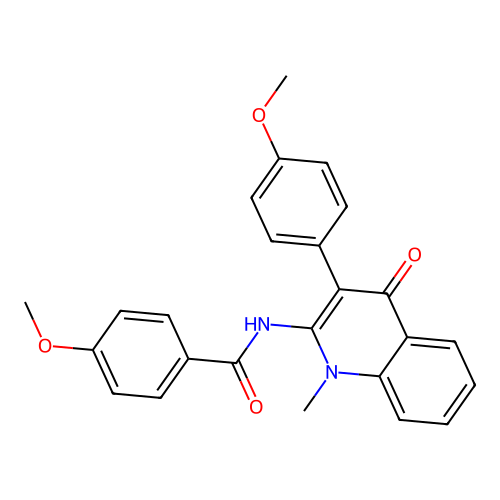 4-methoxy-N-[3-(4-methoxyphenyl)-1-methyl-4-oxo-quinolin-2-yl]benzamide structure