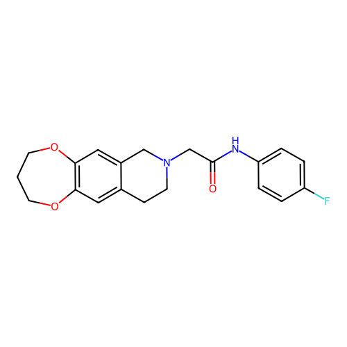 N-(4-fluorophenyl)-2-(3,4,9,10-tetrahydro-2H-[1,4]dioxepino[2,3-g]isoquinolin-8(7H)-yl)acetamide structure