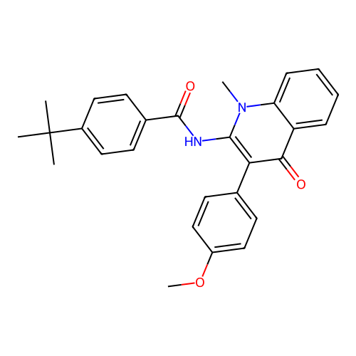 4-tert-butyl-N-[3-(4-methoxyphenyl)-1-methyl-4-oxoquinolin-2-yl]benzamide structure