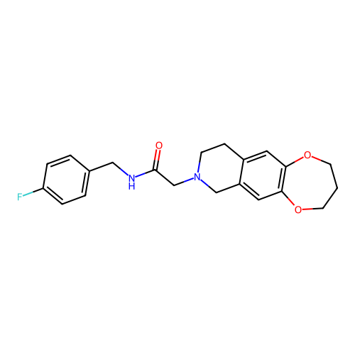 N-(4-fluorobenzyl)-2-(3,4,9,10-tetrahydro-2H-[1,4]dioxepino[2,3-g]isoquinolin-8(7H)-yl)acetamide structure
