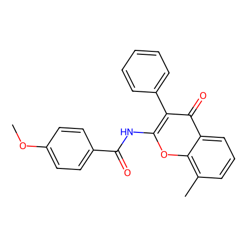 4-methoxy-N-(8-methyl-4-oxo-3-phenyl-4H-chromen-2-yl)benzamide structure