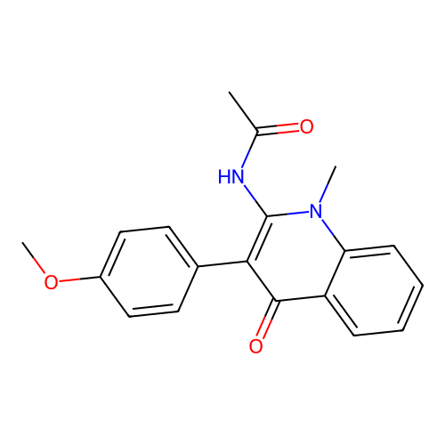 N-[3-(4-methoxyphenyl)-1-methyl-4-oxo-1,4-dihydroquinolin-2-yl]acetamide structure