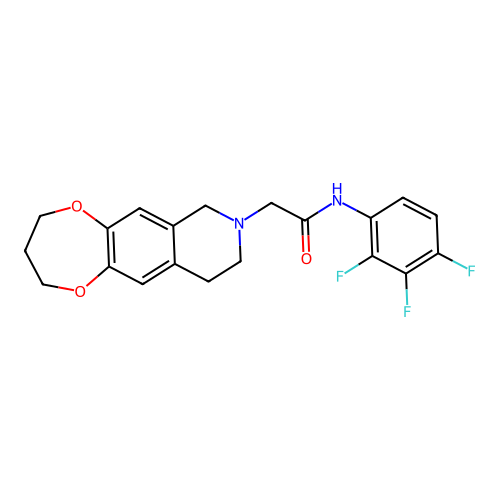 2-(3,4,9,10-tetrahydro-2H-[1,4]dioxepino[2,3-g]isoquinolin-8(7H)-yl)-N-(2,3,4-trifluorophenyl)acetamide structure