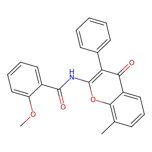 2-methoxy-N-(8-methyl-4-oxo-3-phenyl-4H-chromen-2-yl)benzamide structure