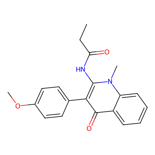 N-[3-(4-methoxyphenyl)-1-methyl-4-oxo-1,4-dihydroquinolin-2-yl]propanamide structure