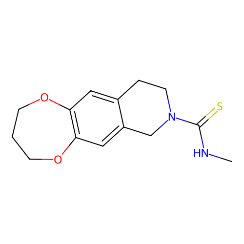 N-methyl-3,4,9,10-tetrahydro-2H-[1,4]dioxepino[2,3-g]isoquinoline-8(7H)-carbothioamide structure