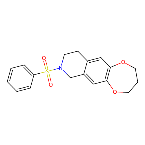 8-(phenylsulfonyl)-3,4,7,8,9,10-hexahydro-2H-[1,4]dioxepino[2,3-g]isoquinoline structure