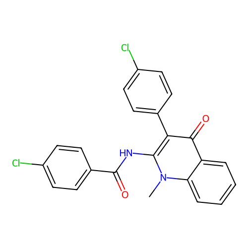 4-chloro-N-(3-(4-chlorophenyl)-1-methyl-4-oxo-1,4-dihydroquinolin-2-yl)benzamide structure