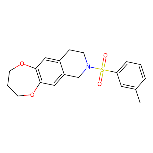 8-(3-methylphenyl)sulfonyl-2,3,4,7,9,10-hexahydro-[1,4]dioxepino[2,3-g]isoquinoline structure
