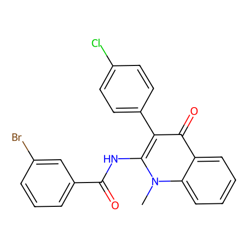 3-bromo-N-(3-(4-chlorophenyl)-1-methyl-4-oxo-1,4-dihydroquinolin-2-yl)benzamide structure