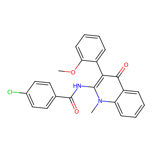 4-chloro-N-[3-(2-methoxyphenyl)-1-methyl-4-oxo-1,4-dihydroquinolin-2-yl]benzamide structure