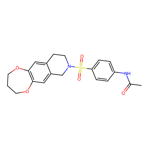 N-(4-((3,4,9,10-tetrahydro-2H-[1,4]dioxepino[2,3-g]isoquinolin-8(7H)-yl)sulfonyl)phenyl)acetamide structure