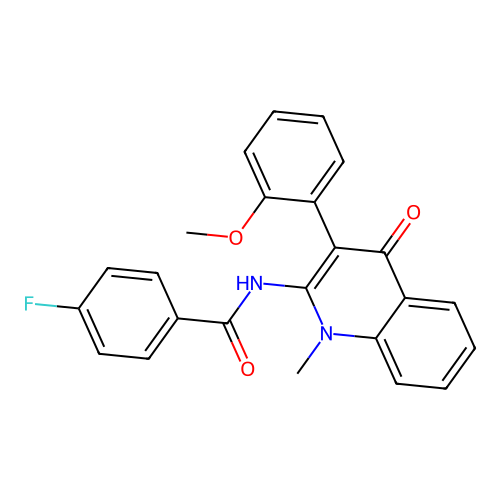 4-fluoro-N-[3-(2-methoxyphenyl)-1-methyl-4-oxo-quinolin-2-yl]benzamide structure
